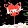 Topper "Love is", in packaging, red, 15 × 7 cm