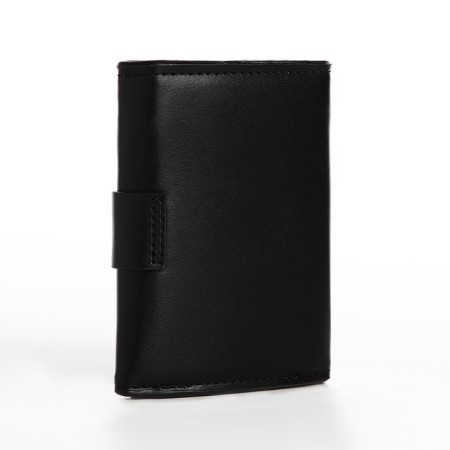 Male purse for magnet, department for bills, for maps, for coins, black color-1