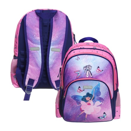 School backpack 38 x 27 x 17, ergonomic back, Devente Attomex Basic, Ballet, Pink 70334440