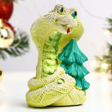Figure "Snake with a Christmas tree" lemon, 8x6cm-1
