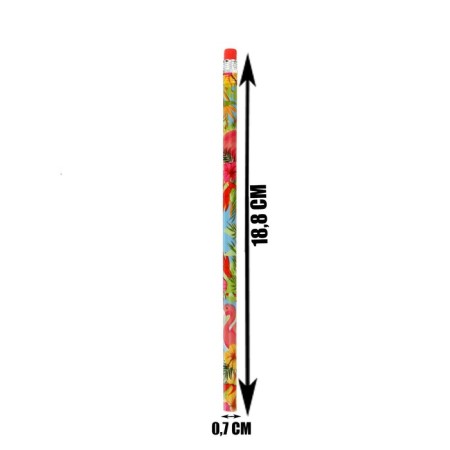 Black pencil with an eraser "Flamingo", firmness of NV-2