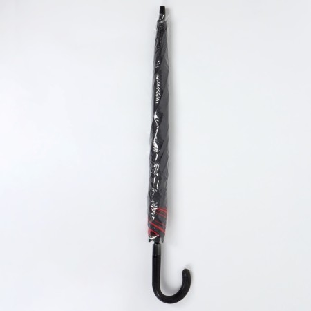 Umbrella - semi -automatic cane "plain", eponge, two -layer, 8 spokes, r = 51 cm, black/red color-3