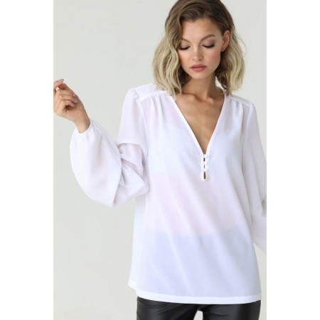 Women's blouse with a deep neckline, size 50-1