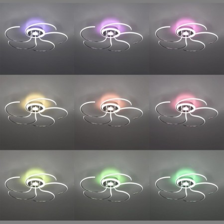 Ceiling chandelier Citilux "Dzhemini" CL229251E, 60x60x13 cm, 5x12W, LED, Gray color.-8