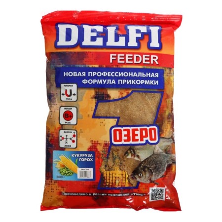 Bait DELFI Feeder, Lake, Corn, Peas, 800 g