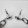 Earrings hanging "trend" rings on the chain, color gray metal