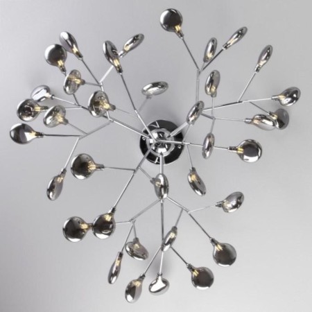 Lamella chandelier, 36x3W G4, color chrome-2