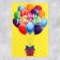 Volumetric postcard "Happy Birthday", balls, 12 x 18 cm