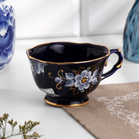 Cup "May", H-6.5cm, V-150ml, cobalt glaze