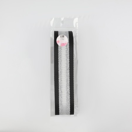 Burnal sling 38mm*3 ± 0.1 m strips black/white with lurex au-2