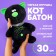 Soft toy "Cat Baton", black color, 30 cm