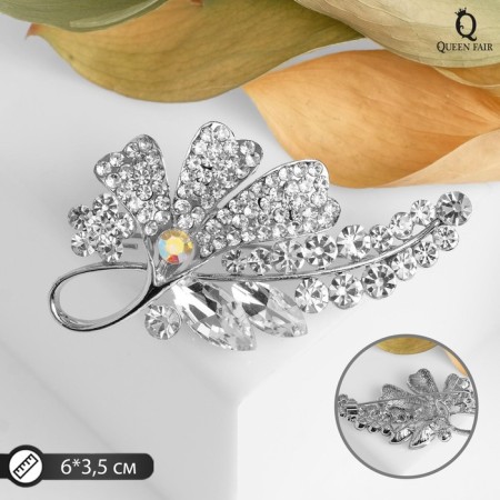 Brooch "Flower Lilac", white color in silver