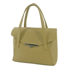 Female bag, genuine leather, olive 31x12x25 cm