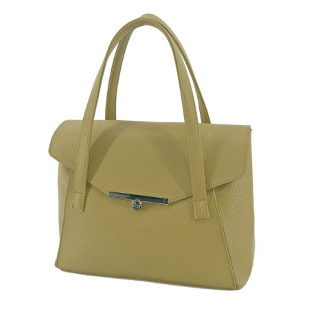 Female bag, genuine leather, olive 31x12x25 cm