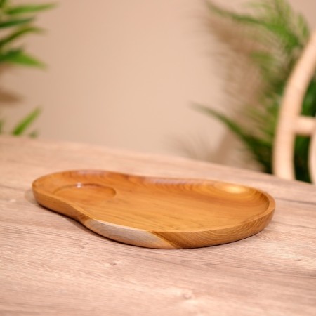 A dish for the supply of snacks and sauce, tick tree 18x1.5x25 cm-2