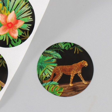 Stick Paper "Cheetah" embossing gold d = 3.8 cm 252 pcs in roll-2