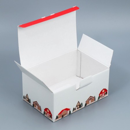 Folding box "houses", 22 x 15 x 10 cm, new year-2