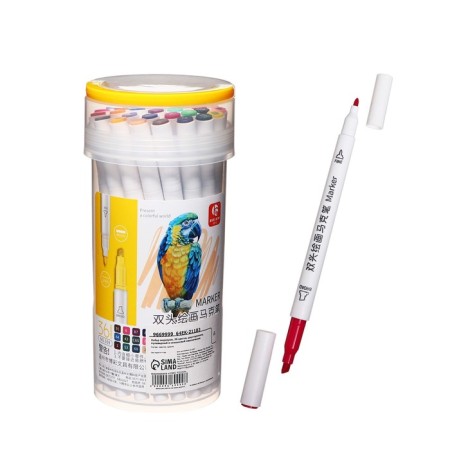 A set of markers, 36 colors, bilateral, bullet and mowed tips-6