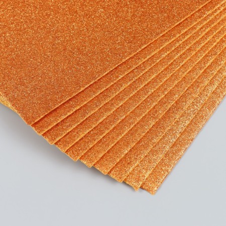 Glitter felt 20x30 cm 2 mm, orange-1