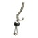 Hook furniture tundra TKT001, three -rod, bronze