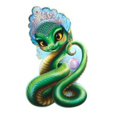 The poster of the “snake-girl in the kokoshnik” symbol of the year, double-sided, 49 x 39 cm