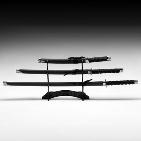 Suv. Product Katana 3V1 on a stand, scabbard leatherette, matte, black 47/70/89cm-1