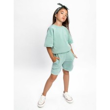 Children's jump (T-shirt, shorts), height 92-98 cm, mint color