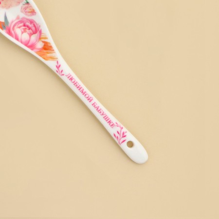 Spoon souvenir "caring grandmother", ceramics, 2.5 x 12.5 cm.-7