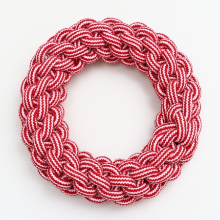 Cable toy "Ring", 250 g, up to 20 cm, red/white-1