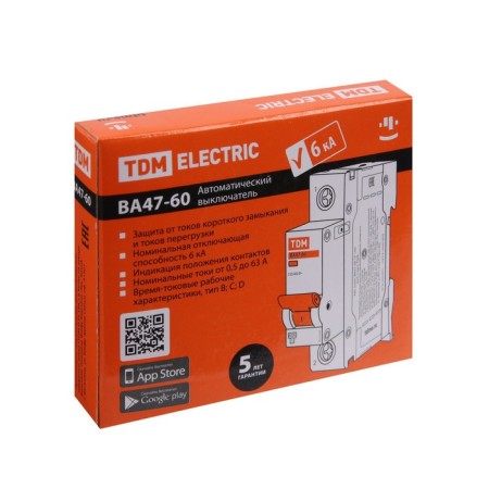 Switch automatic TDM VAL47-60, 1P, 6 A, 6 KA, C, SQ0223-0073-5