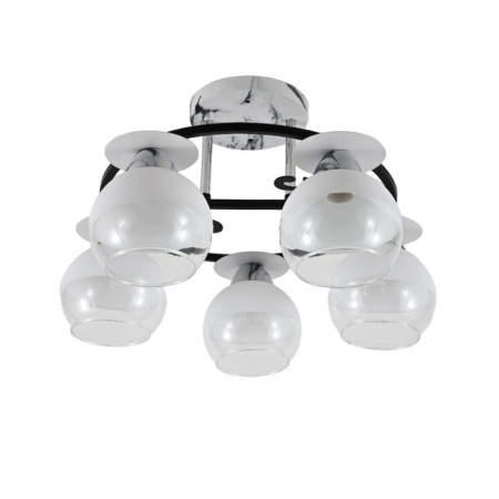 Lamp Ceiling Economy Highlight 12269/5MR+CR+BK WT+CL, 5x60W, E27, 28x46x46 cm, white color