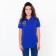 T-shirt is female, color bright blue, size 44 (m)