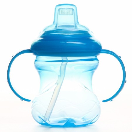 Drunker - children's impotance with a soft nose, 240 ml., With handles, blue color-1