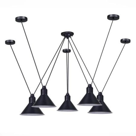 Suspension lamp ST LUCE. SL1804.403.05. Svevo. 5x60 watts, E14, 80x80x17 cm, black color-3