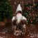 Santa Claus "in a fiber vest, with a flashlight" 28 cm, gray-white