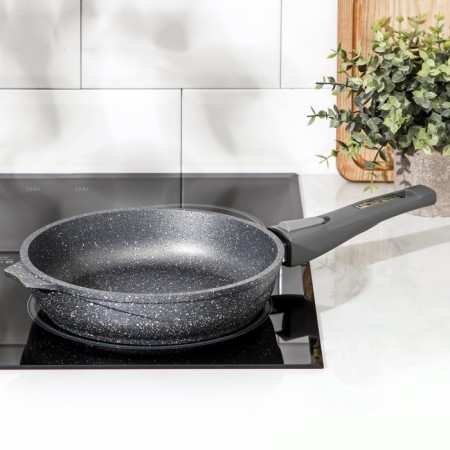 Granite pan, d = 22 cm, removable handle, anti -stick coating, gray color-6