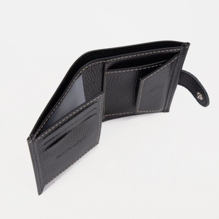 Male purse on a button, document for documents, black color-4