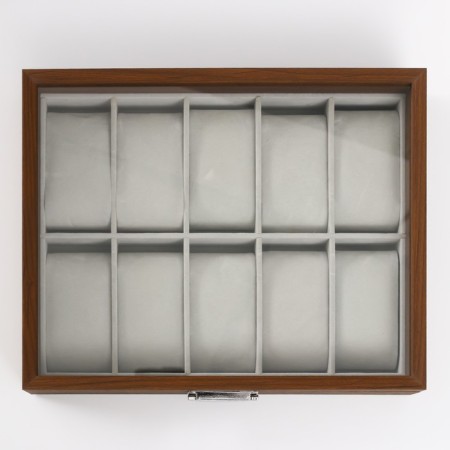 Casket wood for clock 10 departments "Brown" 7.5x21x26 cm-1