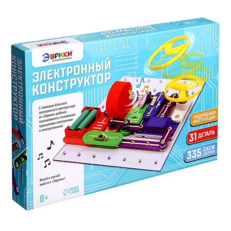 Electronic Evriki designer, 335 schemes, 31 elements, works from batteries-12