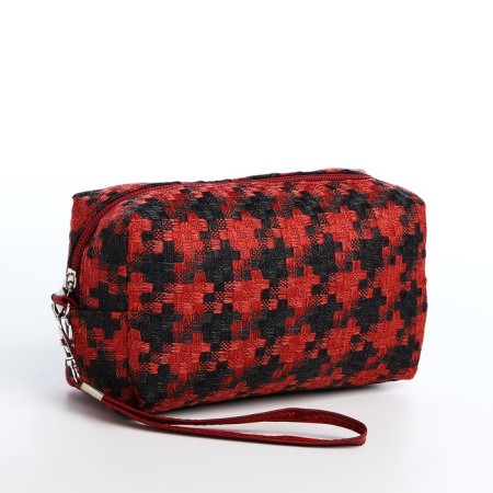 Cosmetic bag with lightning, red/black color
