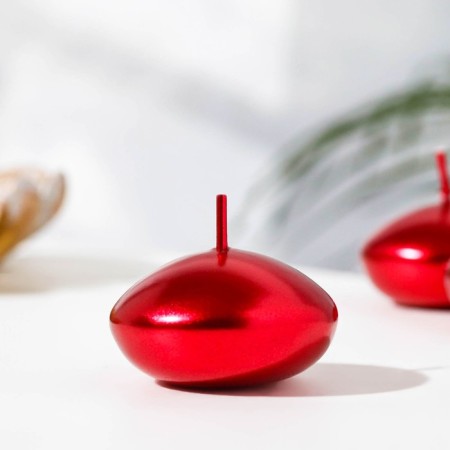 Set of candles "Oval", 6 pieces, red metallic, 4 × 2cm-1