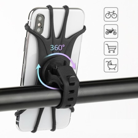 Luazon bicycle holder, rotary, silicone, up to 6.5 ", black