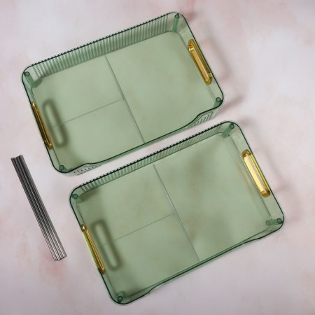 Organizer 2-level 31*20*29cm green/gold to/corner nakl QF-6
