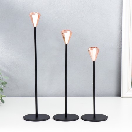 Climber Metal "Milan. City" set 3 pcs copper height 22; 26.5; 32 cm 32x8x8 cm-3