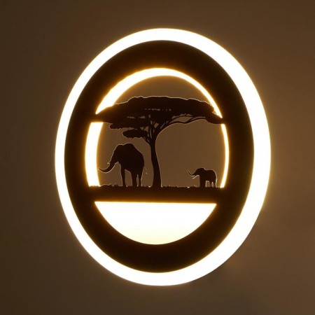 Sconces "Elephants" LED 24W 3000-4000K Black 22x3.5x22 cm-2