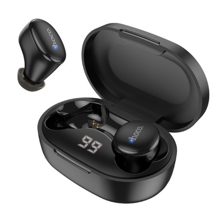 Hoco E11 TWS headphones, wireless, vacuum, BT5.1, 40/300 mAh, microphone, black-1