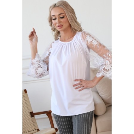 Female blouse, size 46, white color-6