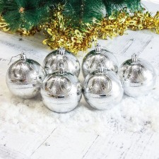 Set of balls plastic D-8 cm, 6 pcs 