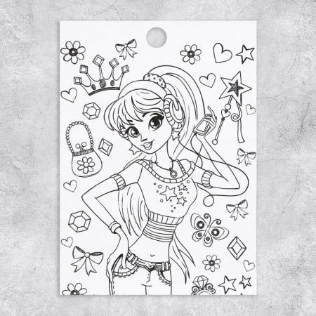 Paper stickers "girlfriends", with coloring on the back, 11 × 15.5 cm-4