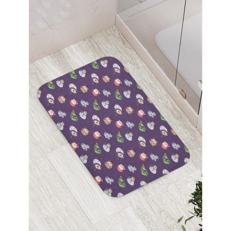 Bathroom mat “Toy to the Christmas tree”, anti -slip, size 52x77 cm